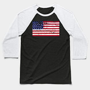 Distress look American flag Baseball T-Shirt